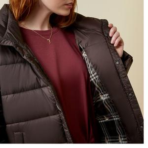 Vente en gros de femmes automne hiver imperméable réversible broderie coton rembourré veste coupe ample fournisseur de BD - Product Image 6