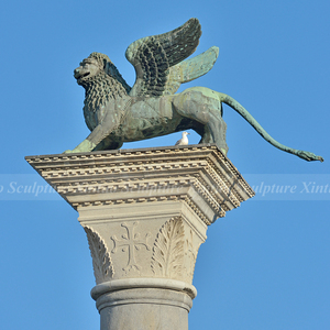Estatua de León Alado de Bronce Metálico 3D, Tallada a Mano, Grabada e Impresa Digitalmente, para Jardín Exterior o Puerta Principal - Product Image 3