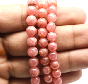 Bracelet unisexe en perles de rhodochrosite rose 8 MM pour guérison naturelle, chakra, pierres précieuses, extensible, cadeau pour lui et elle - Product Image 6