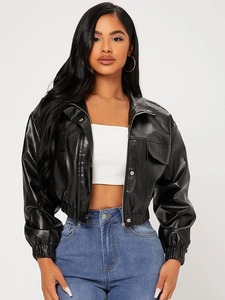 2025 New Design Women's Genuine Leather <b>Jacket</b> High Quality Soft <b>Corduroy</b> Fabric Breathable for Winter Season on Sale - Product Image 3