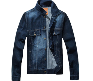 Veste de pluie en denim d'hiver de haute qualité pour hommes personnalisée en gros OEM avec matériau en duvet Veste à col montant de couleur unie Styles de garçons - Product Image 1