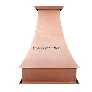Hotte d'évacuation murale en cuivre massif, style ferme antique, sur mesure, pour foyer et cheminée, conçue pour villa de luxe - Product Image 5