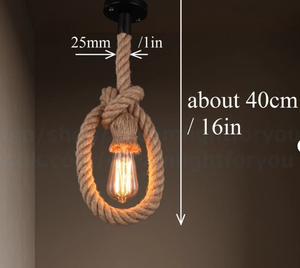 จี้เชือกปอพร้อมปมเชือกไฟทะเลโคมไฟเชือกมะนิลาเชือกปอกระเจาโคมไฟแขวนเชือก - Product Image 3