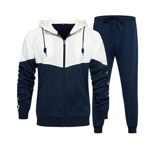 Conjunto de chándal de hombre con capucha en forma de V estampado personalizado transpirable 100% algodón último diseño con bordado OEM para el invierno - Product Image 1