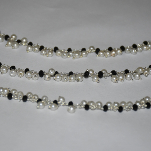 Silver Plated Multi color Glass Beads Rondelle <b>Cluster</b> Rosary Chain, Wire Beaded Chain for Jewelry Bracelet necklace Making - Product Image 4