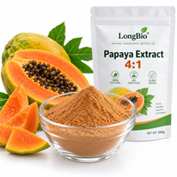 Poudre d'extrait de papaye LongBio Carica 4:1, extrait naturel de plante de papaye pour compléments alimentaires et boissons, OEM ODM