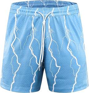 Shorts en maille pour hommes à logo personnalisé, 100 % polyester, respirants, séchage rapide, taille élastique, poches double couche, service OEM, sublimation haute qualité - Product Image 4