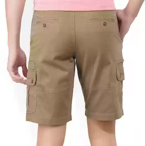 Shorts cargo pour hommes en coton 100% décontractés à la vente chaude avec plusieurs poches respirantes à séchage rapide noir uni - Product Image 6