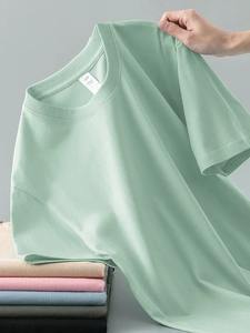 T-shirt homme 100% coton lourd, couleur unie, 230 g, blanc, décontracté, col rond, épaules tombantes, manches courtes, été, automne. - Product Image 3