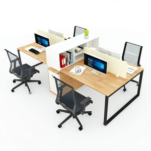 Contemporary 4-Seater Table Cluster Module 280x120cm with <b>Footrest</b> and Cabinet HBRT074 - Product Image 1