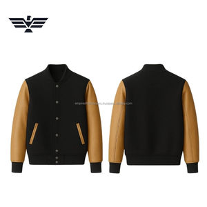 Custom Men's Varsity Letterman <b>Baseball</b> <b>Bomber</b> <b>Jacket</b>-Coated Stand Collar Winter Custom Color Combination - Product Image 6
