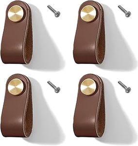 Nouveau Style double fonction en cuir poignées de traction poli amour Style doux en cuir meubles tiroir porte tirer bouton pour chambre - Product Image 3