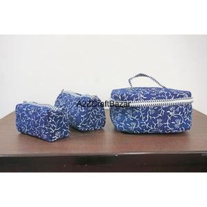 VersaStyle Cotton <b>Vanity</b> <b>Bag</b> Striped Pattern Multi-Purpose Organizer with Durable Zipper Fashion-Forward for Cosmetic Use - Product Image 5