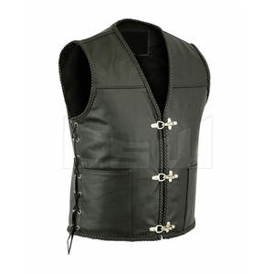 Chaleco de cuero auténtico para hombre, sin mangas, a la moda - Product Image 2