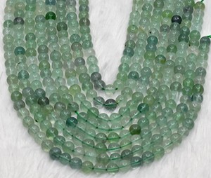 Cuentas de cristal de fluorita verde natural de primera calidad de 8 mm, redondas, para la fabricación de joyas y meditación, a precio de mayoreo. - Product Image 1