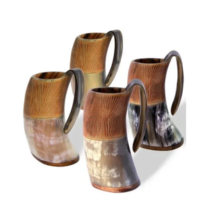 Mug à bière en corne de buffle de conception unique et de bonne qualité, motif animal sculpté, finition polie, mug à boire viking - Product Image 6