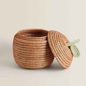 Cestas de almacenamiento más vendidas, venta al por mayor, cesta en forma de manzana tejida hecha a mano de algas marinas para bebé con tamaños personalizables - Product Image 4