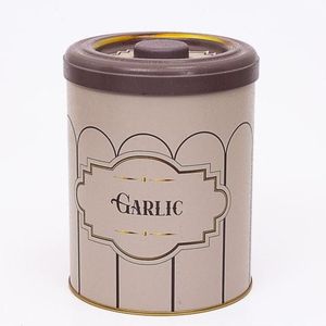 Ø 140x180mm, 2,5 LT Metal Almacenamiento Estaño Tapa Deslizante Retro Ajo - Product Image 1