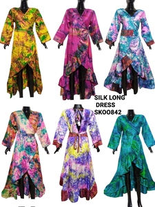 Thiết Kế Lụa Tie-Dye Dài Rapper Ăn Mặc Thời Trang Satin Xl Quần Áo Xuất Khẩu Chất Lượng - Product Image 2