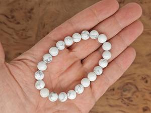 Bracelet howlite unisexe pierre naturelle de guérison avec thème d'amour cristal matériel de muntaha agate - Product Image 2