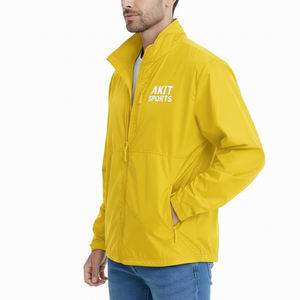 Chaqueta Cortavientos Ligera, Impermeable y Transpirable para Hombre con Cuello Alto, Logotipo Frontal, Cremallera, Softshell, para Invierno y Actividades al Aire Libre - Product Image 3