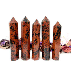 Piedra preciosa caoba obsidiana Torre ágata obelisco para Chakra curación y equilibrio puntos de alta calidad al por mayor en cristales Amayra - Product Image 5