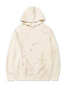 Sudadera con capucha y bolsillo con cordón para mujer Sudadera con capucha con hombros caídos de manga larga para Otoño e Invierno para mujer - Product Image 5