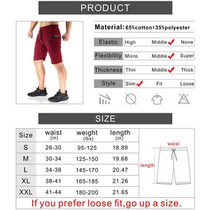 IGH uality ninisex en Rgular it YM raining Hort Nee ength engith owstring 100% ottotton Hoch erry leleece weat Horts - Product Image 6