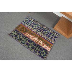Alfombra de lana verde azul tradicional 2,1 X 2.7ft turco clásico área grande rectángulo pasillo Patchwork tejido látex respaldo habitación alfombra - Product Image 4