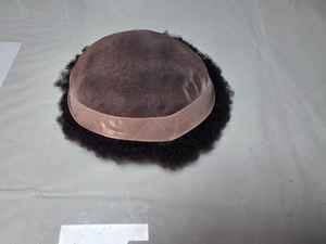 Toupet de cheveux afro Taz, base mono, perruque prothèse pour hommes - Noir africain bangladais - Product Image 6