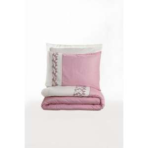 Ensemble de housse de couette en satin double brodé en boîte de coton rose Niobe - Product Image 4
