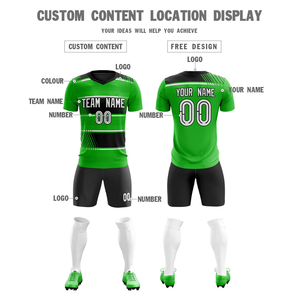 Nouvelle arrivée 2026, maillot de football personnalisé à séchage rapide, pas cher, vert et noir, ensemble complet, uniforme de football, vêtements de football, service OEM - Product Image 2