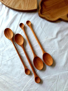 Cucharas de madera pulidas lisas disponibles en varios tamaños y formas para juegos de vajilla - Product Image 5