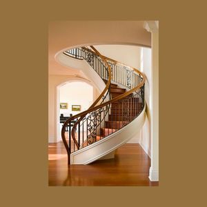 Grand <span class=keywords><strong>escalier</strong></span> en fer forgé à double hélice comme point focal pour les maisons et les propriétés de luxe - Product Image 3