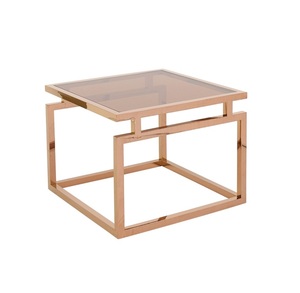 2025 Fancy Metal Brown Color <b>Coffee</b> <b>Table</b> <b>Rectangle</b> Shape Glass Top Attractive Design Restaurant Decor Side <b>Table</b> - Product Image 1