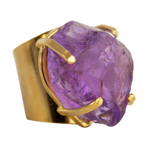 แหวนพลอยควอตซ์อเมทิสต์พร้อมการตั้งค่าช่องสำหรับงานแต่งงาน/วันครบรอบ - Product Image 1