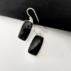 ต่างหูแบบโบฮีเมียนที่น่าสนใจของผู้หญิงตัดสีดำพลอยโอนิกซ์ชุบทอง925สเตอร์เงินสเตอร์ลิงของขวัญงานแต่งงานงานเลี้ยง - Product Image 2