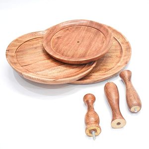 AALIYAN IMPEX Handcrafted Three-<b>Tier</b> Wooden Eco-Friendly Customized Color <b>Cake</b> Stand Multifunctional Serving for Weddings - Product Image 4