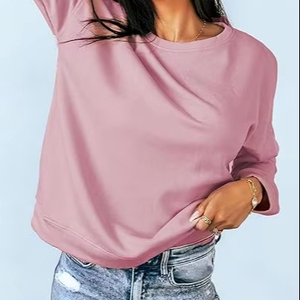 เสื้อสเวตเตอร์คอกลมสำหรับผู้หญิงแขนยาวผ้านุ่มสบายทันสมัย - Product Image 1