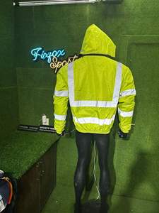 Vestes de sécurité réfléchissantes en polyester 100% imperméable à haute visibilité avec veste de sécurité au travail à rayures réfléchissantes - Product Image 3