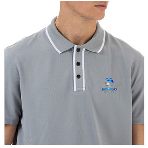 Polo de ajuste Regular a rayas de colores con botón a presión, camiseta Polo con detalle de inclinación y manga corta, Camiseta con cuello de botón - Product Image 3