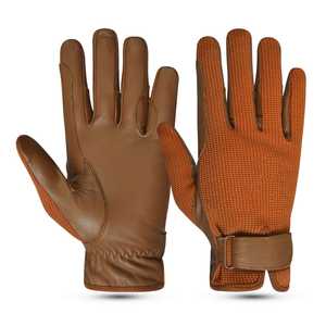 Guantes de equitación ecuestre de cuero puro para hombres y mujeres Agarre antideslizante para damas y niñas - Product Image 3