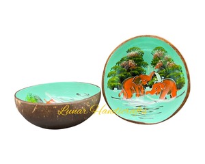 Bol en noix de coco de qualité supérieure, personnalisé, écologique, finition laquée colorée, économique, en plastique, directement de l'usine du Vietnam - Product Image 2