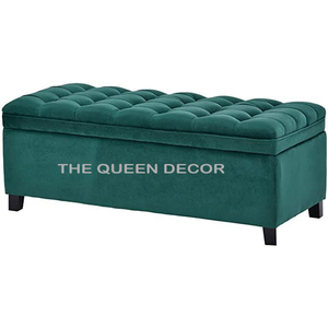 Sofá y Banco otomano con forma de rectángulo y patas de madera de estilo moderno, hogar y granja usados hechos a mano de lujo - Product Image 2