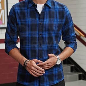 เสื้อเชิ้ตผ้าสักหลาดสีทึบสำหรับผู้ชาย, เสื้อผ้าแฟชั่นผ้าสักหลาดสำหรับฤดูหนาว - Product Image 3