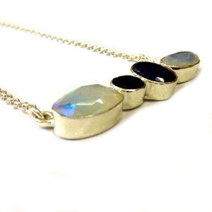 Collier en argent Sterling 925, opale, Tanzanite, vêtement de tous les jours, élégant, personnalisé, vente en gros, quantité minimale de commande - Product Image 2