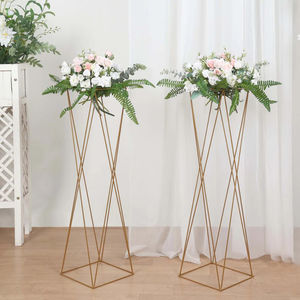 Support à fleurs pour mariage Support à fleurs hexagone en métal doré pour table de fête de mariage Centre de table Support à fleurs pour mariage - Product Image 6
