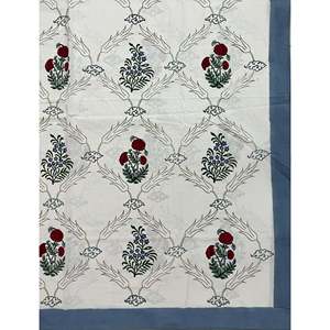 Hand Block Printed King Size 100% Cotton Double Bedsheet Pillow Cover Eco-Friendly Floral <b>Comforter</b> <b>Set</b> for Home 3 Pcs <b>Set</b> - Product Image 2