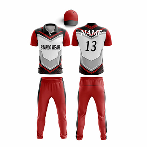 Uniforme de cricket entièrement personnalisé OEM avec impression par transfert thermique, tissu 100% polyester, option grande taille - Product Image 6