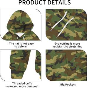 Venta caliente hecho en el mejor Material Camo Hoodies Venta al por mayor de manga larga Streetwear Sudaderas Nueva moda Camo Style Hoodies - Product Image 4